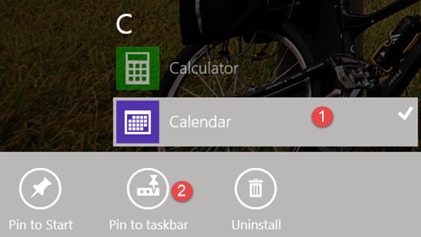 タスクバー、アプリ、Windows 8.1、固定、表示、固定解除