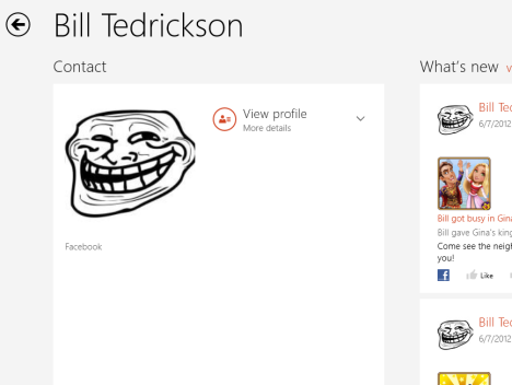 Windows 8 - People アプリに新しい連絡先を追加する