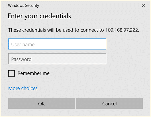 PC のユーザー名とパスワードを入力し、Enter キーを押します
