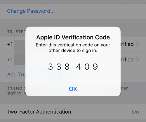 iOS確認コード