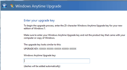 Windows 7 アップグレード キー