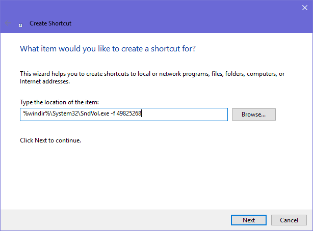 Windows ボリューム ショートカット