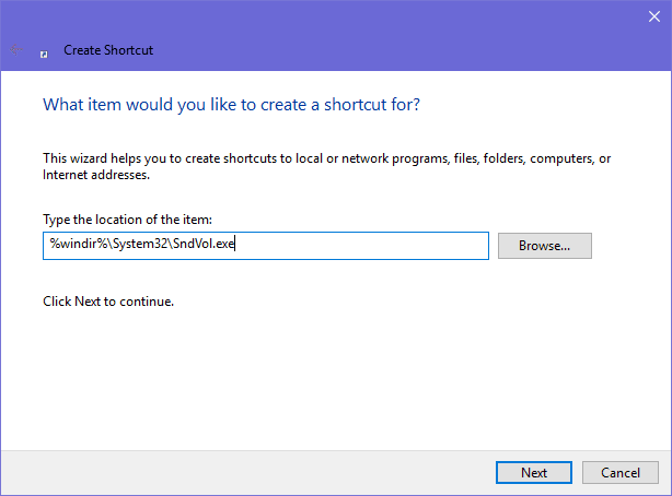 Windows ボリューム ショートカット