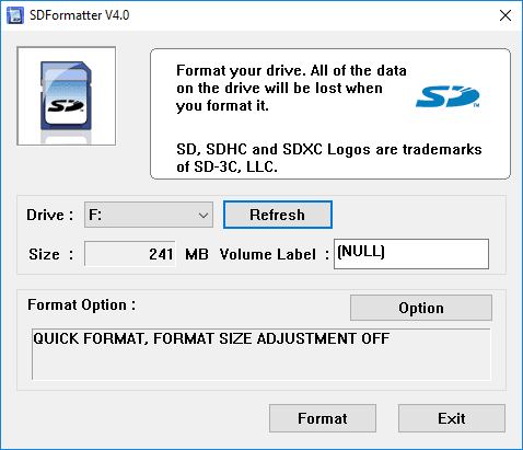 SDフォーマッタ