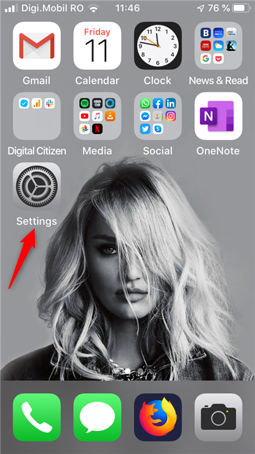 iPhone の設定アプリ