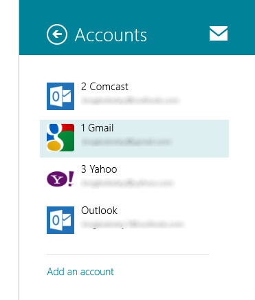 Windows 8 - メール アプリ アカウントの設定方法