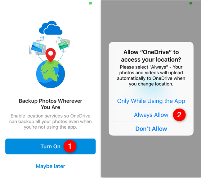 OneDrive for iOS がバックグラウンドで写真を自動的にアップロードするようにする