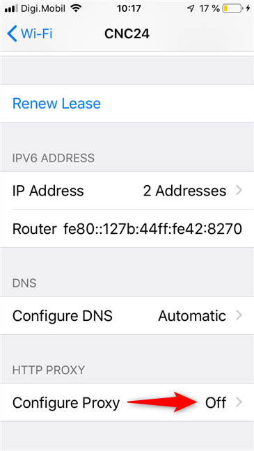 iOS でプロキシ設定を構成する
