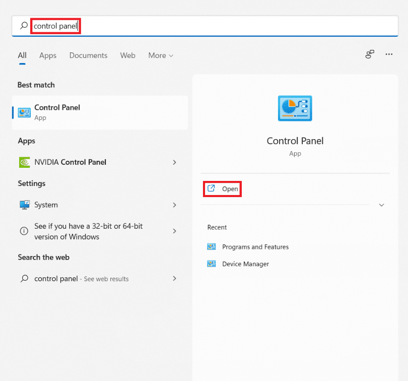 コントロール パネルのスタート メニューの検索結果。 Windows 11 で時刻を同期する方法