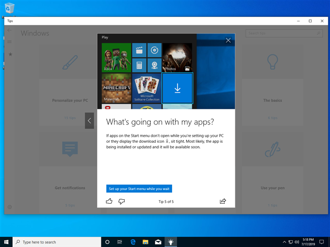 Windows 10 のヒント アプリは可能な修正を共有します