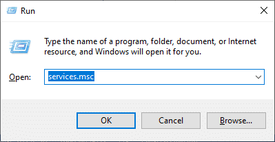 ファイル名を指定して実行 | に services.msc と入力します。 更新コンポーネントのリセット