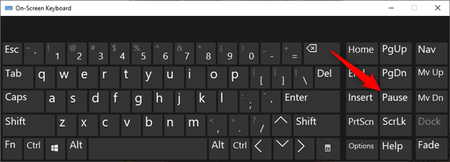 キーボードの Pause / Pause キー