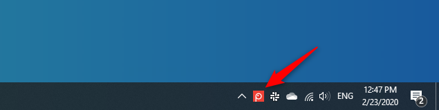 システムトレイの Screenpresso アイコン