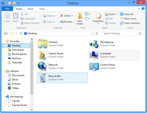 Windows 8 のファイル エクスプローラー