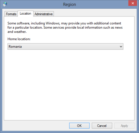 Windows 8 ストアおよび Windows 8 アプリの地域を変更する方法