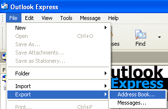 Outlook Express から連絡先をエクスポートする