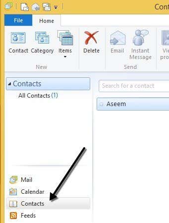 Windows Live メールの連絡先