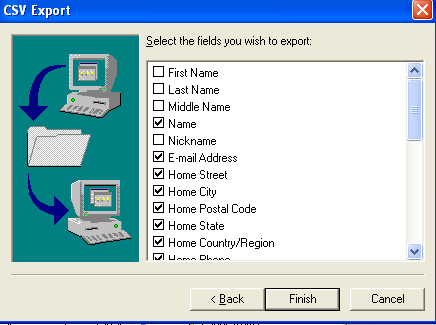 Outlook から連絡先をエクスポートする