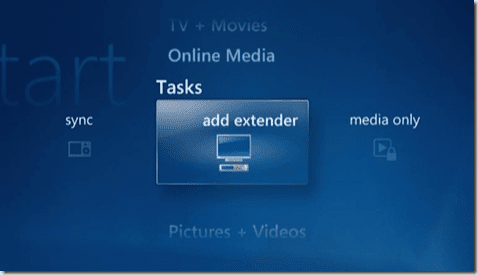 Windows Media Center エクステンダーを追加