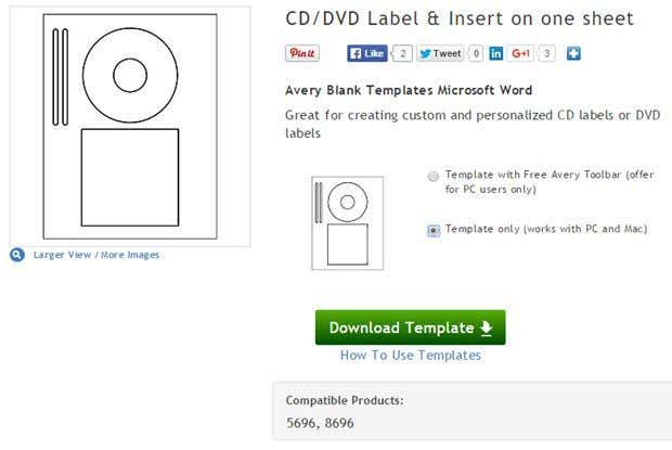 エイブリー cd dvd テンプレート
