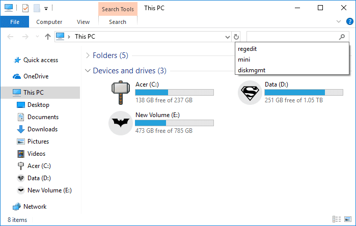 Windows 10 でエクスプローラーの検索履歴を有効または無効にする