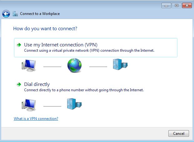VPN、作成、接続、切断、サーバー、Windows 7