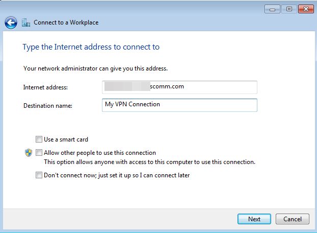 VPN、作成、接続、切断、サーバー、Windows 7