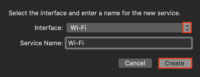 ネットワークのリストに Wi-Fi インターフェースを追加する