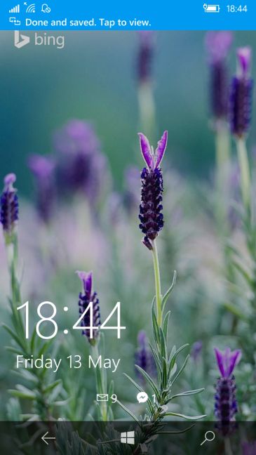 Windows 10 Mobile、Bluetooth、受信、ファイル、検索