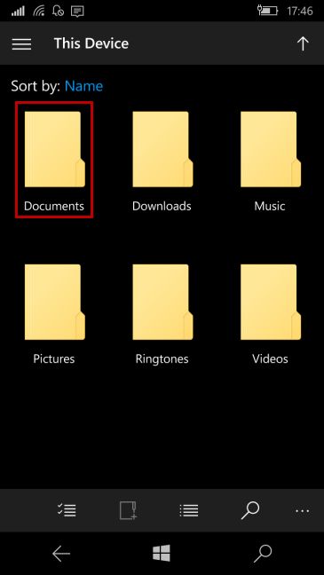 Windows 10 Mobile、Bluetooth、受信、ファイル、検索