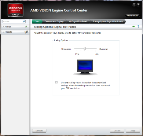 全画面画像がない、ぼやけた画像、AMD/ATI ビデオ カード
