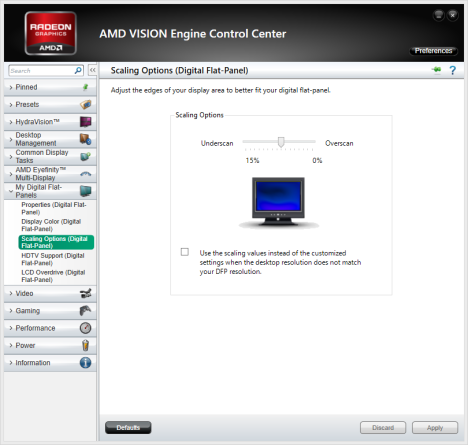 全画面画像がない、ぼやけた画像、AMD/ATI ビデオ カード