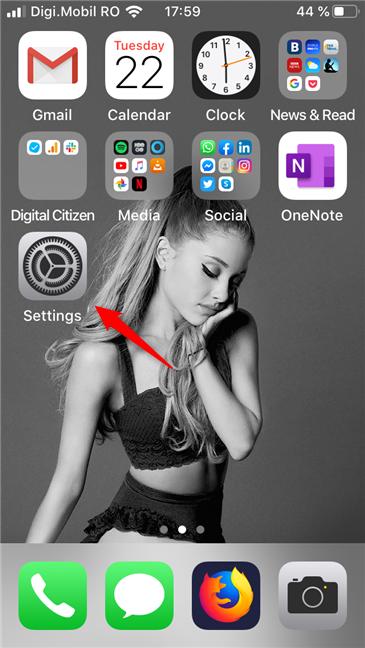 iPhone の設定アプリ