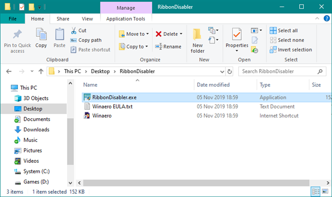 RibbonDisabler.zip ファイルの内容