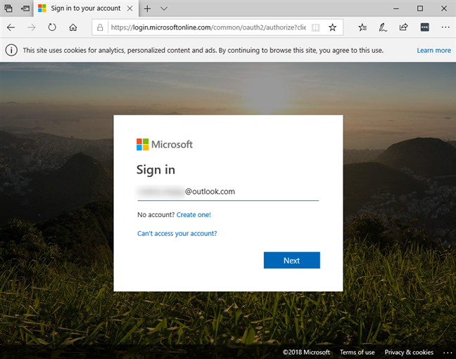 Microsoft アカウントにサインインする