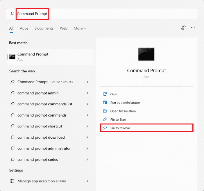 [スタート]メニューの検索結果で[タスク バーにピン留めする]オプションを選択します。  Windows 11 でアプリをタスク バーにピン留めする方法