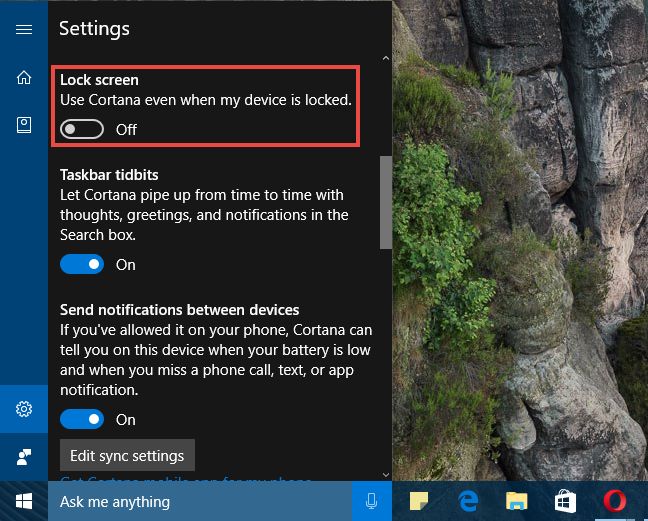Windows 10、Cortana、ロック画面、有効化、使用