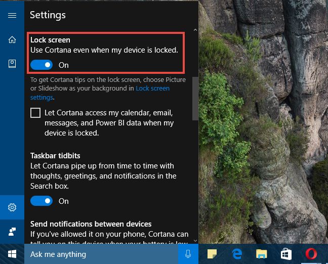 Windows 10、Cortana、ロック画面、有効化、使用
