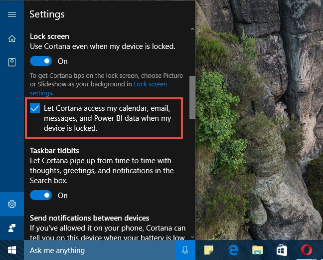 Windows 10、Cortana、ロック画面、有効化、使用