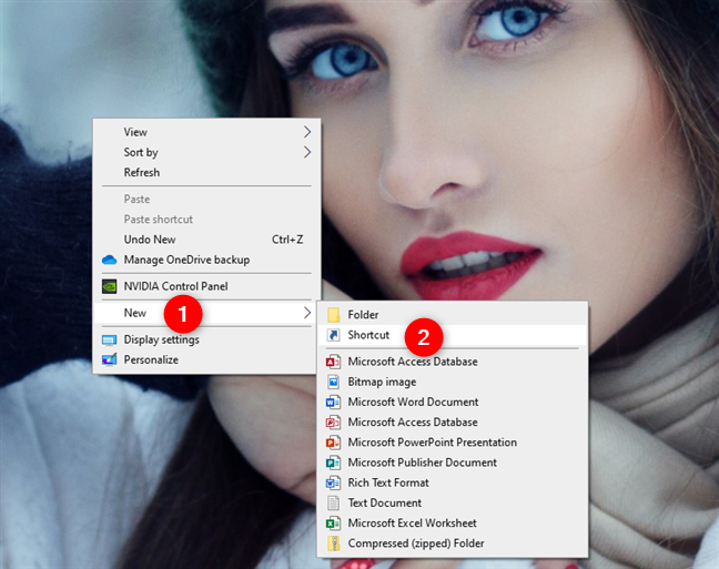 Windows 10 で新しいショートカットを作成する