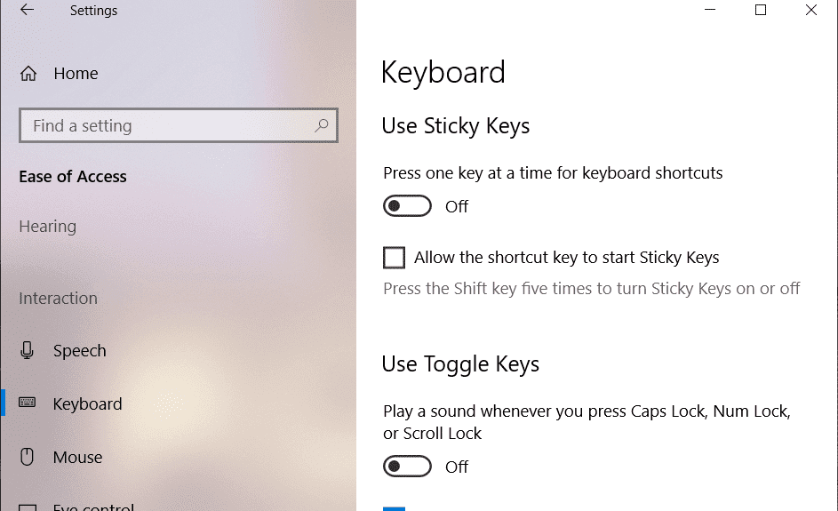 Windows 10 で固定キーを無効にする 3 つの方法