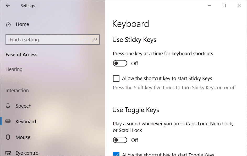 Windows 10 で固定キーを無効にする 3 つの方法