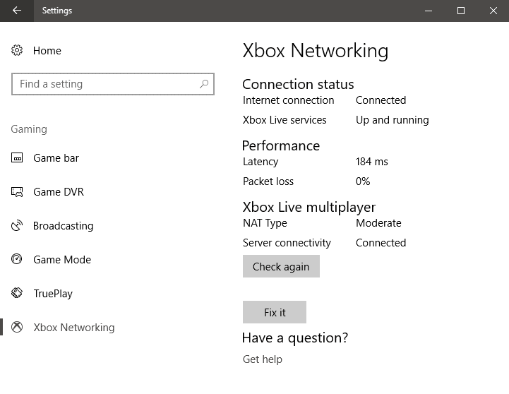 Xbox ネットワーク、Windows 10