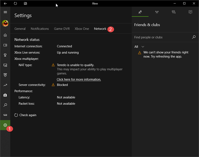 Xbox ネットワーク、Windows 10