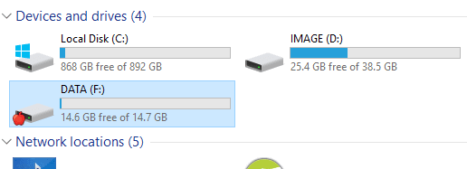 Windows 上の Mac ドライブ