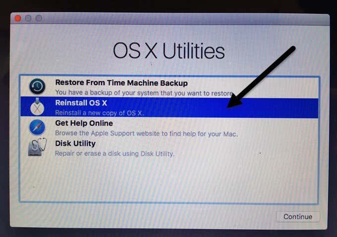 OS X を再インストールする