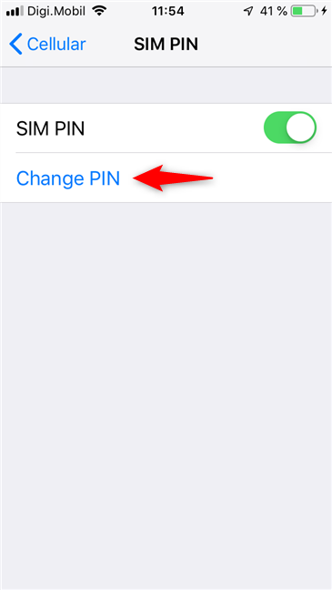 iPhone の PIN 設定の変更