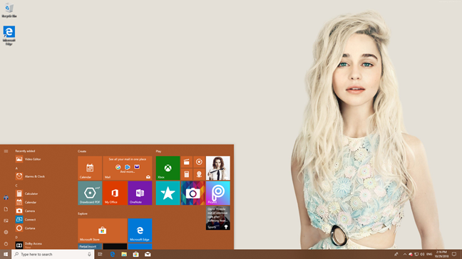 Windows 10 のスタート メニュー