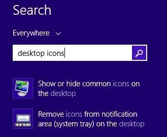 Windows 8 デスクトップ アイコン
