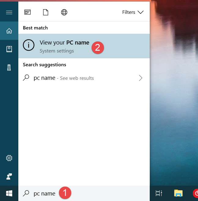 コンピュータ名、Windows